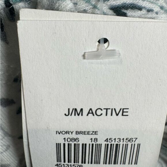 JM Active ivory and green paisley print soft brushed hoodie size medium NWT - Picture 7 of 9
